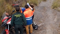 Rescatan a un motorista herido en G&eacute;rgal tras tener un accidente en un barranco