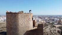 Identifican a los cinco j&oacute;venes que practicaban 'parkour' en las murallas de la Alcazaba