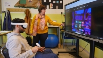 Alumnos con discapacidad prueban la rehabilitaci&oacute;n con realidad virtual de Verdiblanca